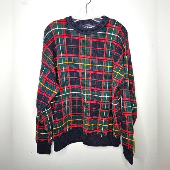 Woods & Gray Other - Woods & Gray Navy Plaid 100% Cotton Sweater Sz XL Unisex